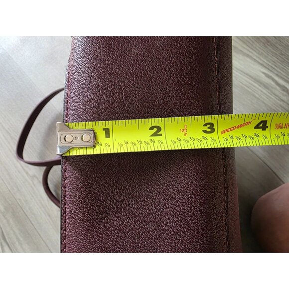 Nine West Mireya Satchel Burgundy Handbag With Bow Detail & Chain Strap - Picture 11 of 11